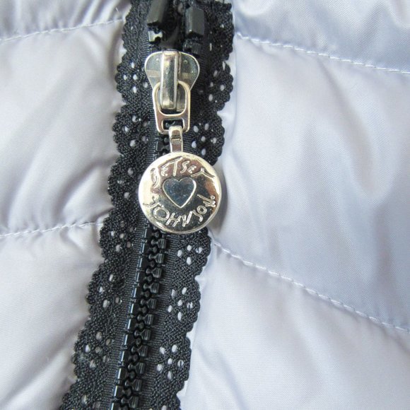 BETSEY JOHNSON Lightweight Quilted Puffer Jacket Down Jacket Lightweight Silver - Picture 6 of 12